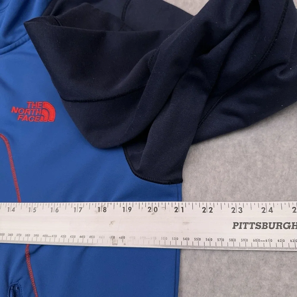 The North Face Kilowatt Varsity Jacket Men's Medium Blue Full Zip Hooded Stretch